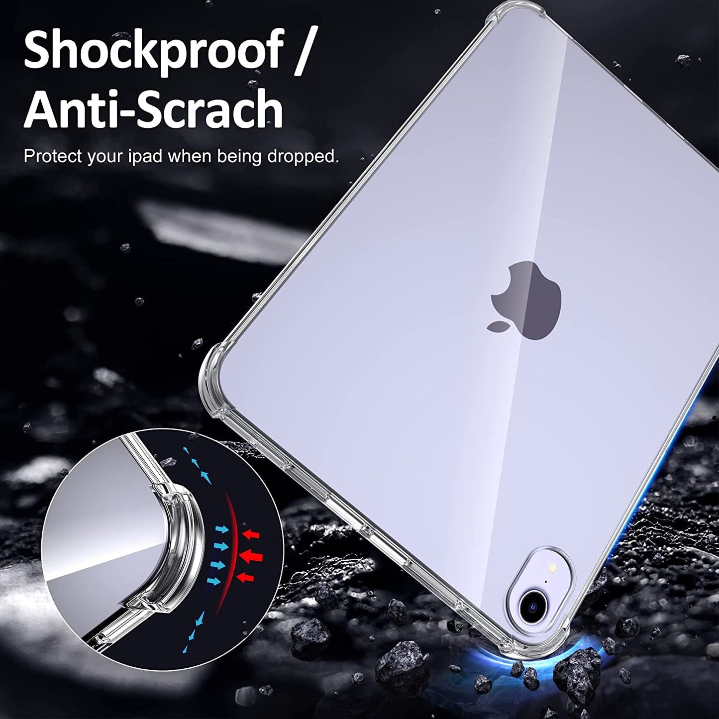 Case Compatible with iPad Mini 6 (8.3 Inch, 2021 Model) with Soft TPU Silicone Cover, Slim Clear Lightweight Backshell, Shockproof Edge Bumper