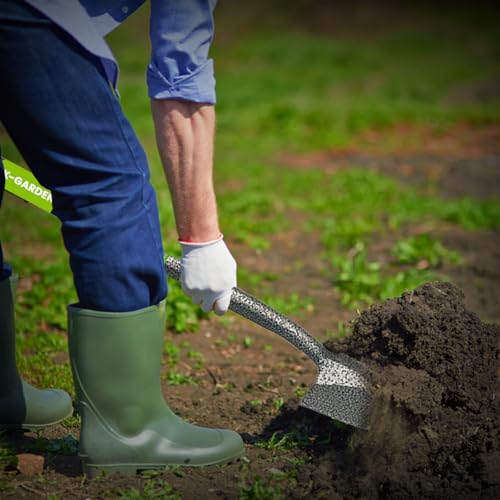 KKTECH Digging Spade - Heavy-Duty, Rust-Resistant, One-Piece Carbon-Fibre Garden Spade with Durable Plastic Handle, Lightweight Spades for Gardening - Ideal Garden Spades for Gardening Tasks - Black