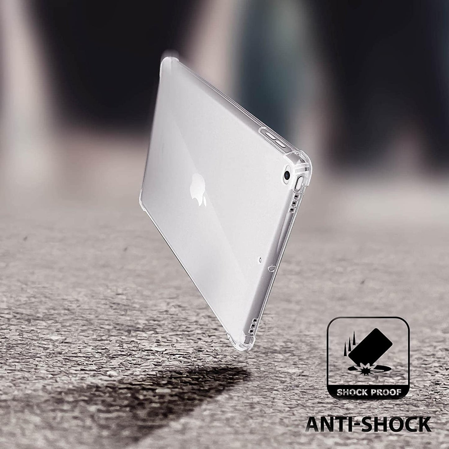 Apple iPad 9.7" 2017/2018/Air 1/Air 2 9.7'' Case, Transparent Slim Silicone Soft TPU Table Case Shock Absorption