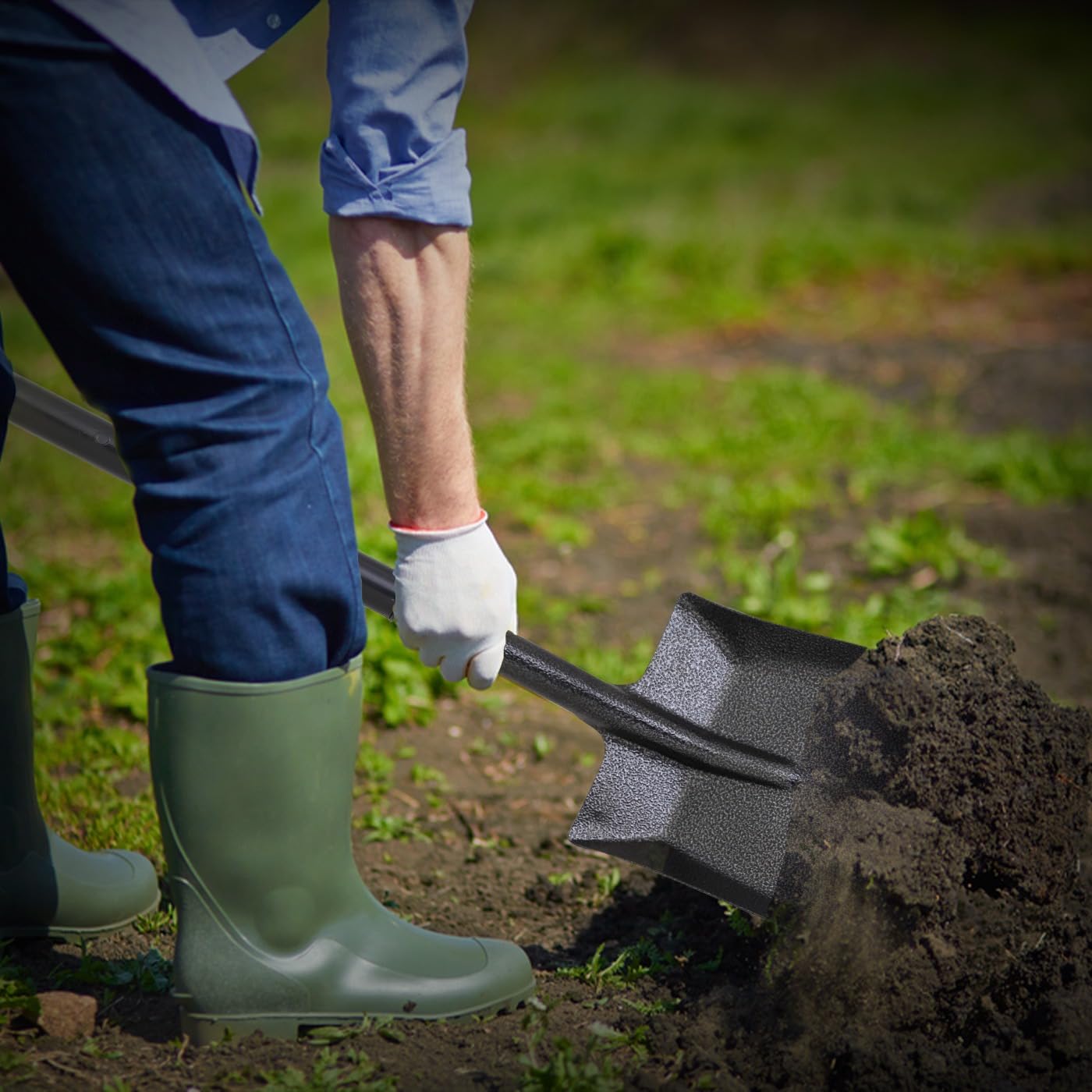 KKTECH Premium Carbon Fiber Spades for Gardening - Durable Garden Spade and Garden Shovel for Efficient Digging and Planting - Black