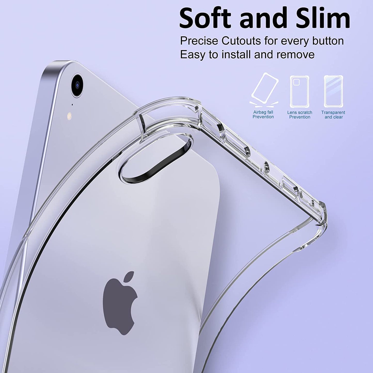 Case Compatible with iPad Mini 6 (8.3 Inch, 2021 Model) with Soft TPU Silicone Cover, Slim Clear Lightweight Backshell, Shockproof Edge Bumper