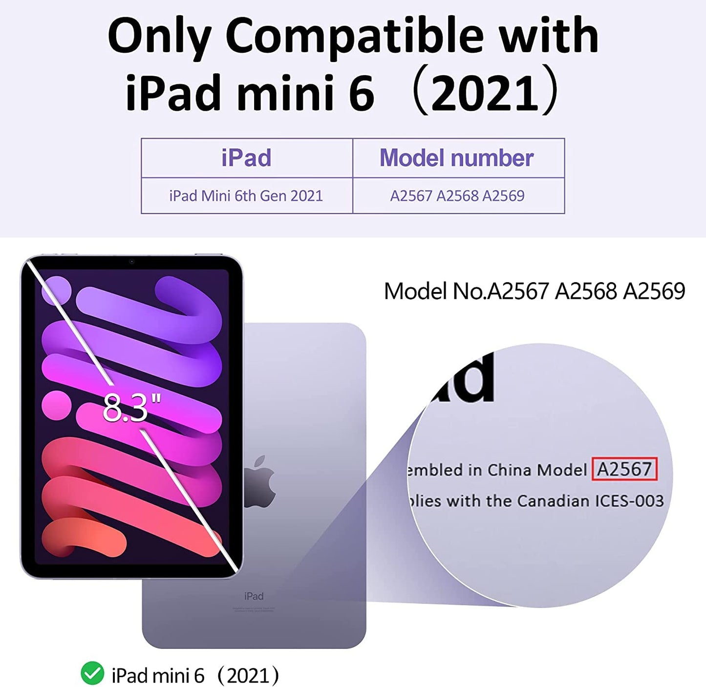 Case Compatible with iPad Mini 6 (8.3 Inch, 2021 Model) with Soft TPU Silicone Cover, Slim Clear Lightweight Backshell, Shockproof Edge Bumper