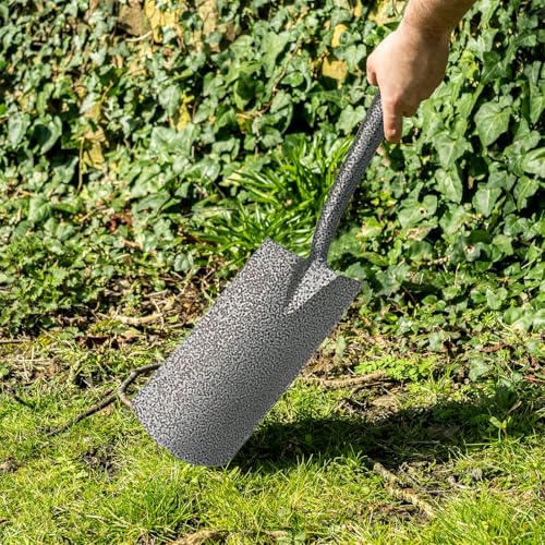KKTECH Digging Spade - Heavy-Duty, Rust-Resistant, One-Piece Carbon-Fibre Garden Spade with Durable Plastic Handle, Lightweight Spades for Gardening - Ideal Garden Spades for Gardening Tasks - Black