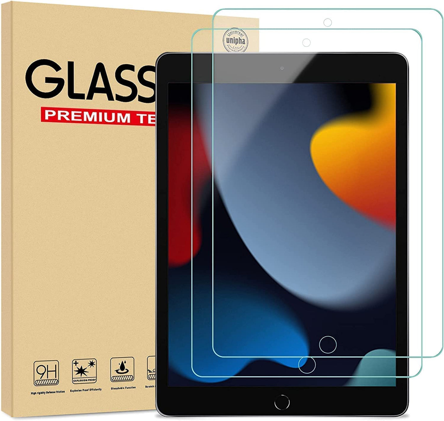 2-Pack Screen Protector for iPad Air 5/4 2022/2020 10.9-Inch, iPad Pro 11-Inch All Models, Face ID Compatible, Tempered Glass