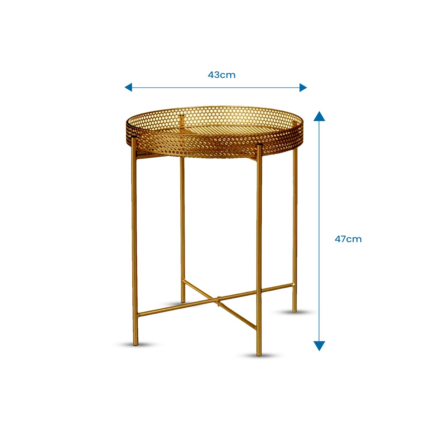 KKTECH Round Coffee Table - Elegant Side Table for Living Room, Modern Coffee Tables with Durable Finish, Stylish and Functional Design for Home Decor, Perfect Accent Piece for Any Space 47x43x43cm