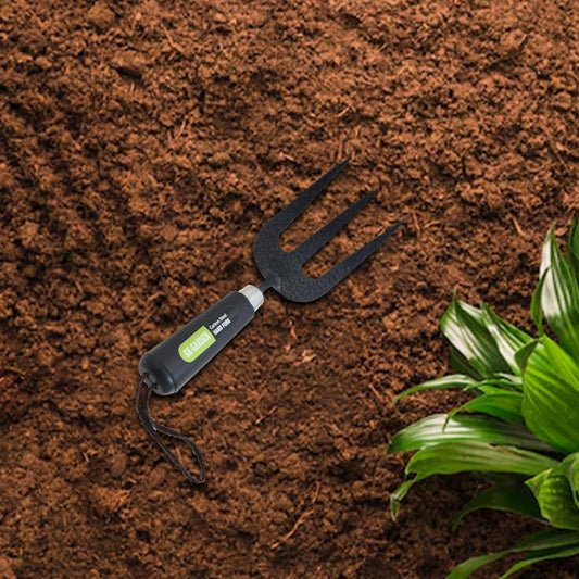 KKTECH Carbon Steel Heavy Duty Hand Fork & Trowel Set – Durable Garden Tools with Ergonomic Handles & Leather Straps