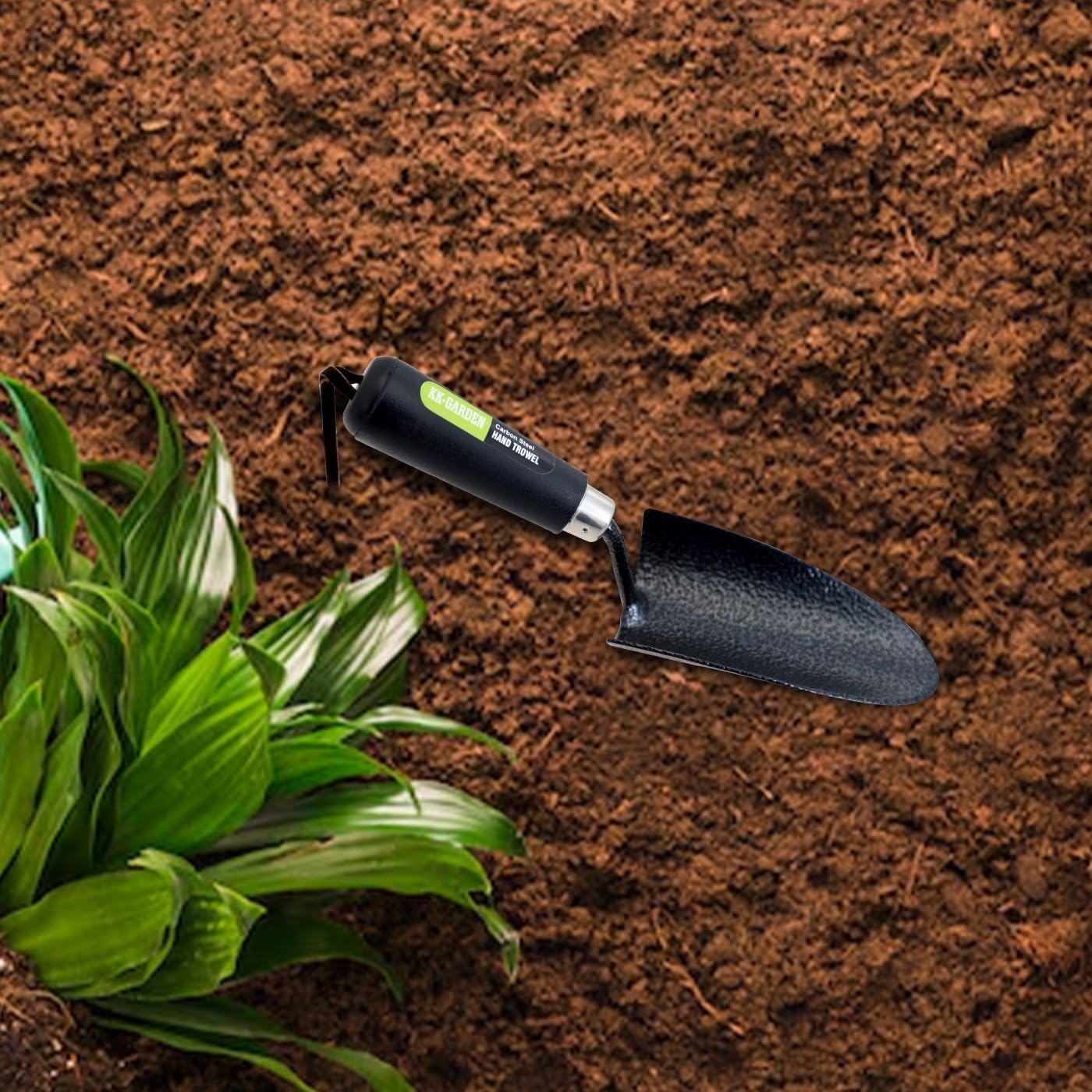 KKTECH Carbon Steel Heavy Duty Hand Fork & Trowel Set – Durable Garden Tools with Ergonomic Handles & Leather Straps