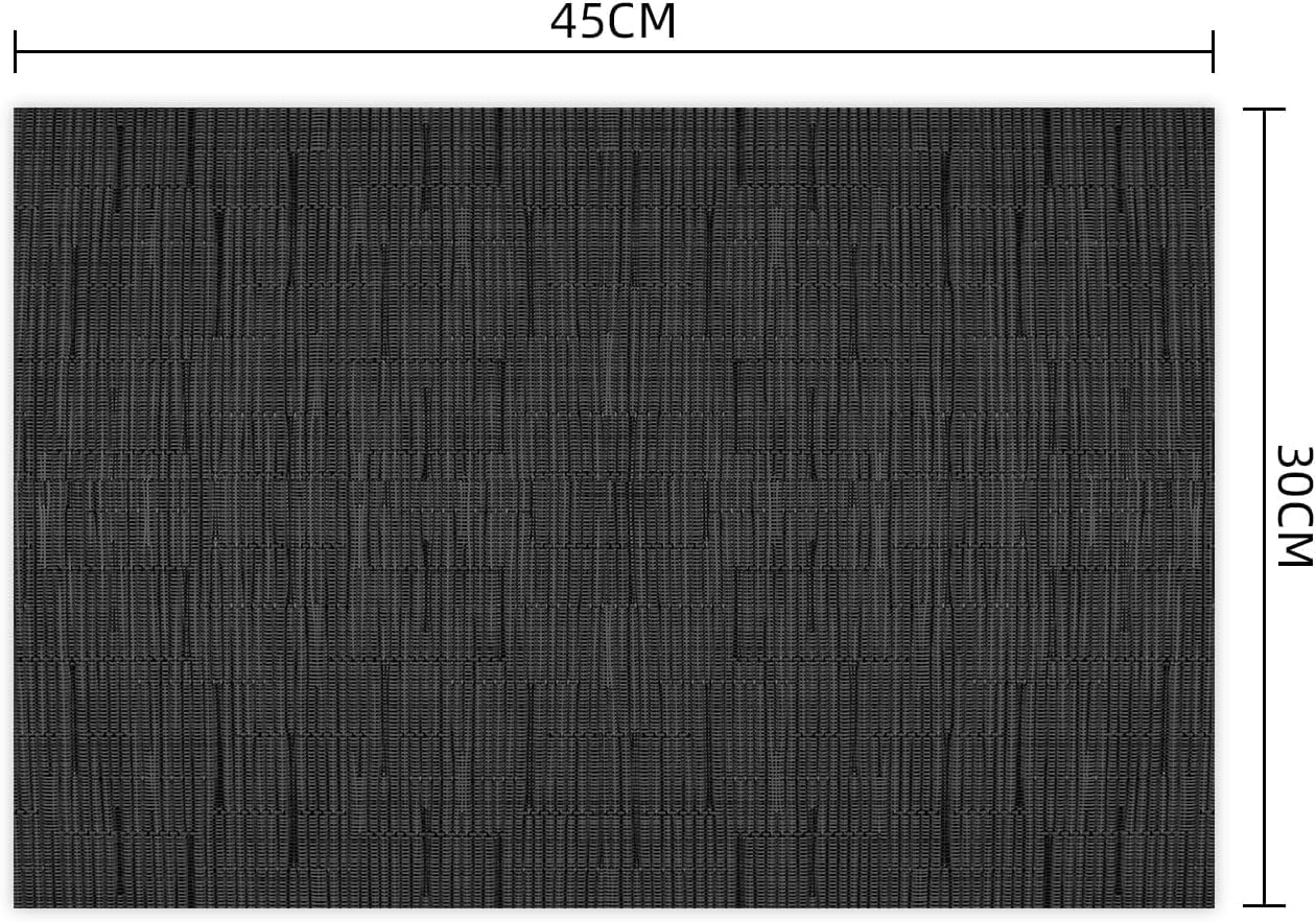 KKTECH Placemats Set of 6, Washable Non-slip Heat Insulation Woven Vinyl Place Mats for Table, Elegant Table Mats for Kitchen and Dining Room, Perfect for Home Decor (18"x12")