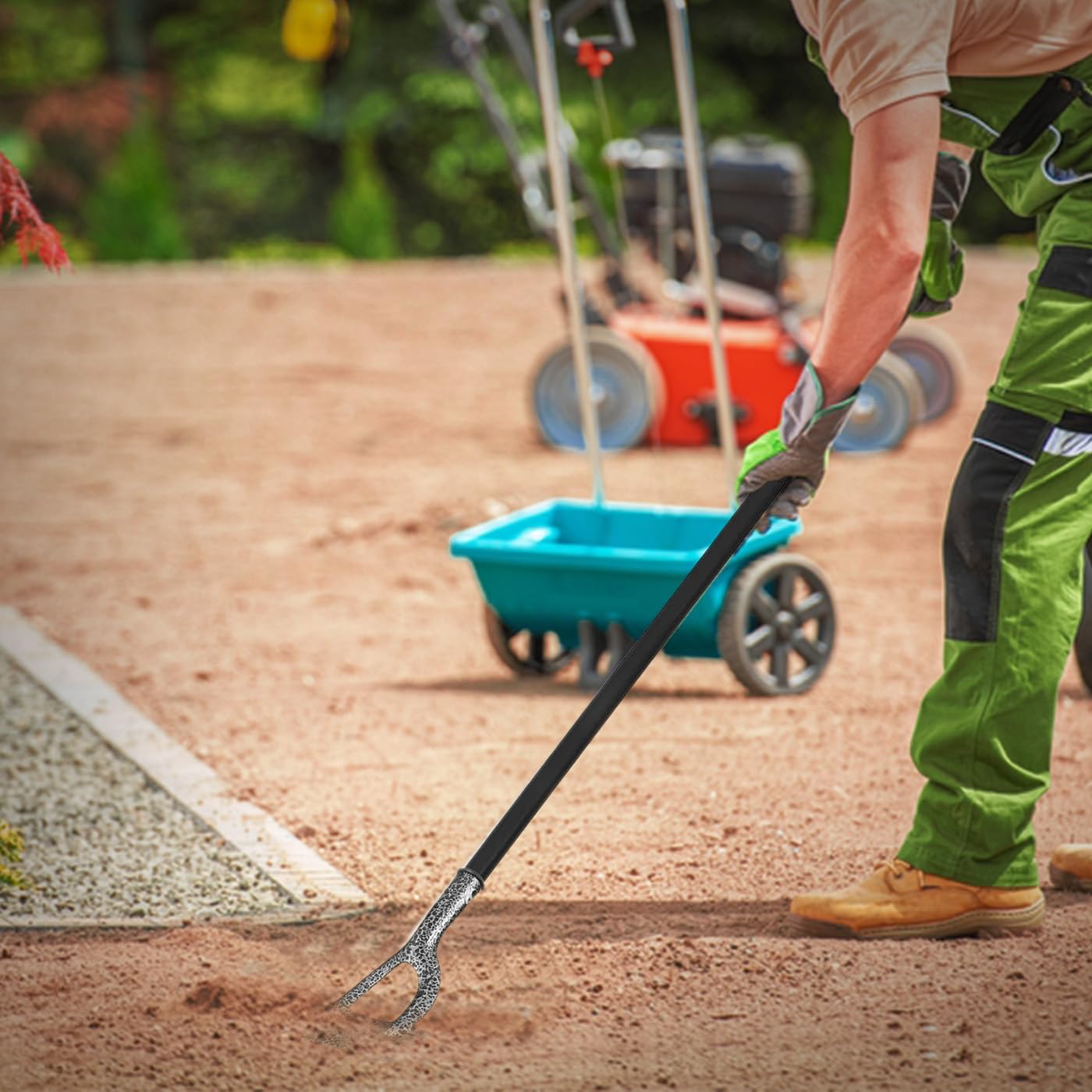 KKTECH Heavy Duty Dutch Hoe Garden Tool – Carbon Steel Dutch Hoe for Weeding, Soil Cultivation & Border Maintenance – Long Handle Garden Hoe for Lawn, Flower Beds & Vegetable Gardens