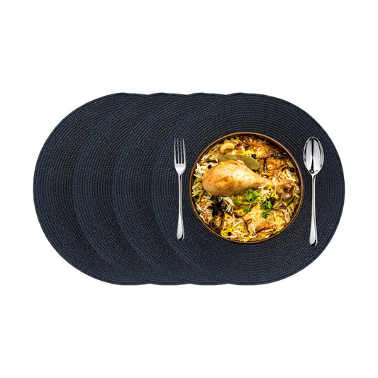 KKTECH Christmas Placemats - Set of 4 Round Place Mats for Table, Washable & Waterproof Table Mats, Heat Resistant for Home, Party, Wedding Décor, 38cm