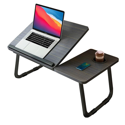 KKTECH Multi-Functional Laptop Bed Desk Table with Foldable Legs and Cup Slot - Perfect for Work, Relaxation, and Leisure