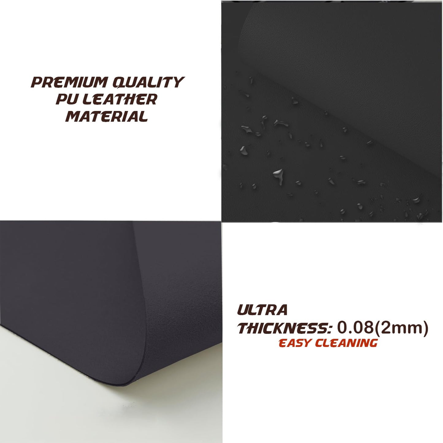 KKTECH Premium Leather Desk Mat, Water Proof, Easy Cleaning, Anti-Slip Desk Pad for Laptop, Keyboard Mat and Mouse Mats for Desk, Writing Easily