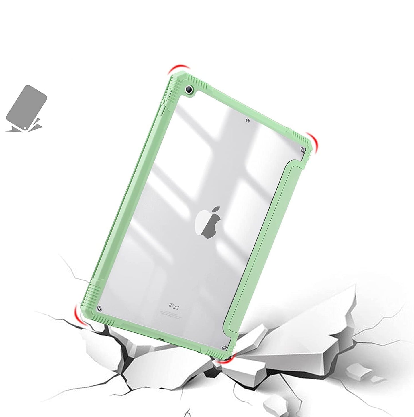 Smart Protective Case for iPad 8th/7th Generation 10.2 Inch, Shock Proof with Auto Wake/Sleep and Translucent Frosted Hard Back Cover