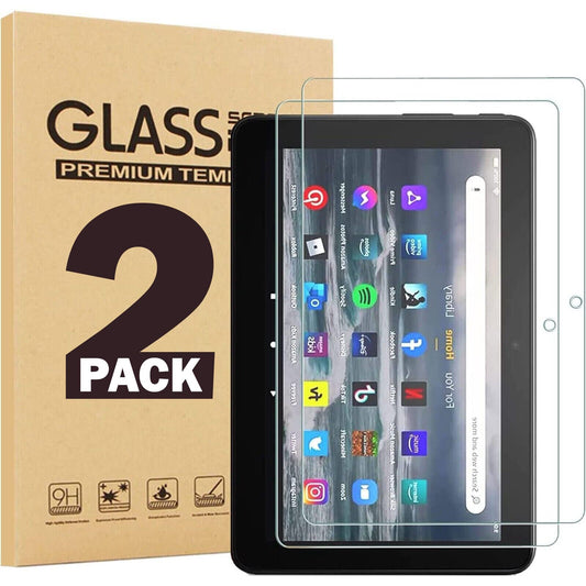 KKTECH Tempered Glass Screen Protector for New Kindle Fire HD 10 & 10 Plus tablet 10.1" (11th generation, 2021 release), 9H Hardness Round Edge Tempered Glass [2 PACK]