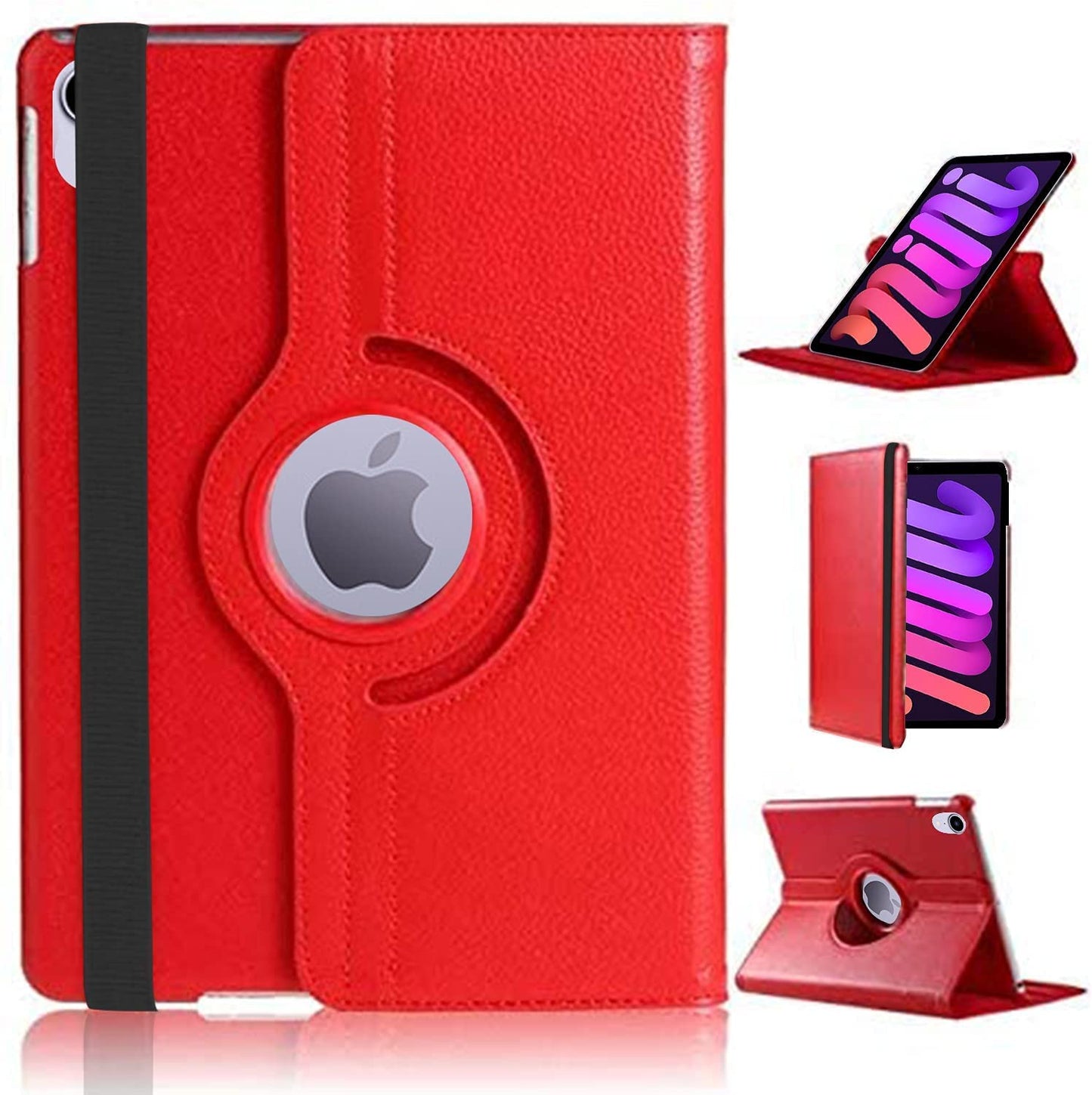 MetaCloud iPad Mini 8.3 2021 6th Generation Case, 360 Degree Rotating PU Leather Protective Multi-Angle Kickstand Folio Hard Back Cover Case for iPad Mini 6th Gen 8.3" 2021 Release
