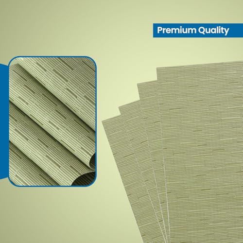 KKTECH Placemats Set of 6, Washable Non-slip Heat Insulation Woven Vinyl Place Mats for Table, Elegant Table Mats for Kitchen and Dining Room, Perfect for Home Decor (18"x12")