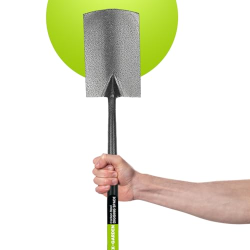 KKTECH Digging Spade - Heavy-Duty, Rust-Resistant, One-Piece Carbon-Fibre Garden Spade with Durable Plastic Handle, Lightweight Spades for Gardening - Ideal Garden Spades for Gardening Tasks - Black