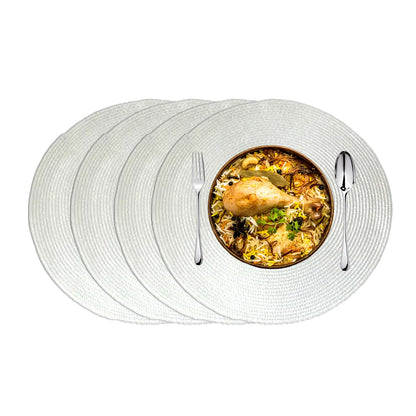 KKTECH Christmas Placemats - Set of 4 Round Place Mats for Table, Washable & Waterproof Table Mats, Heat Resistant for Home, Party, Wedding Décor, 38cm