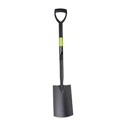 KKTECH Digging Spade - Heavy-Duty, Rust-Resistant, One-Piece Carbon-Fibre Garden Spade with Durable Plastic Handle, Lightweight Spades for Gardening - Ideal Garden Spades for Gardening Tasks - Black