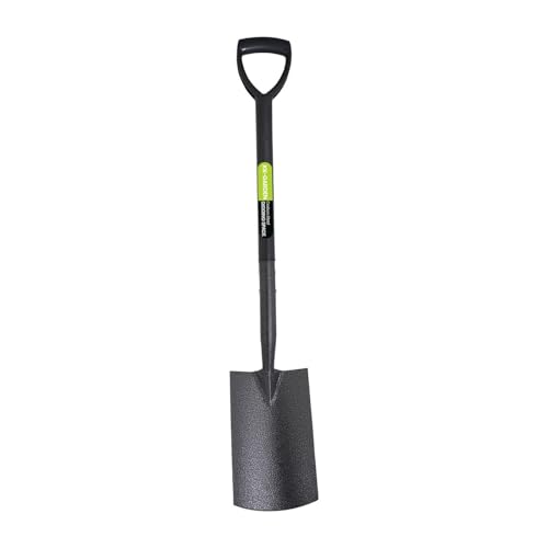 KKTECH Digging Spade - Heavy-Duty, Rust-Resistant, One-Piece Carbon-Fibre Garden Spade with Durable Plastic Handle, Lightweight Spades for Gardening - Ideal Garden Spades for Gardening Tasks - Black