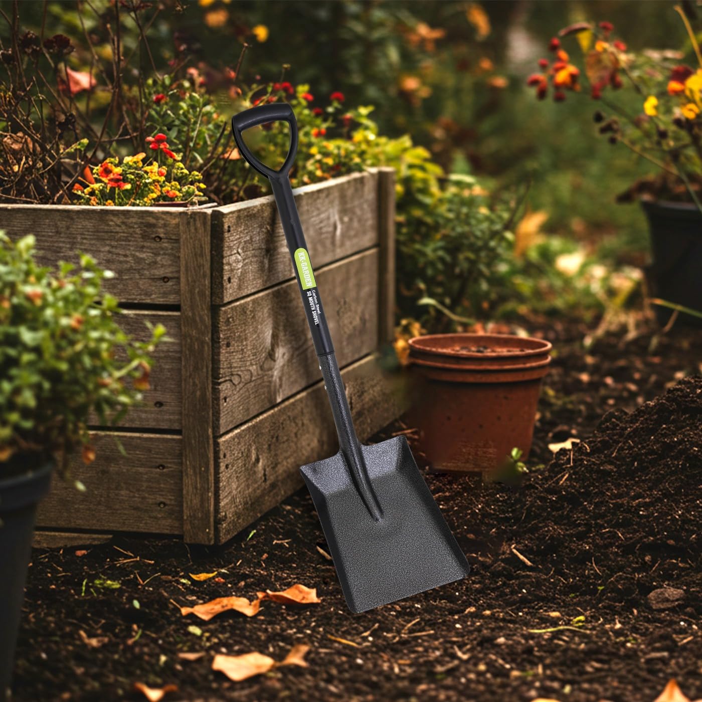 KKTECH Premium Carbon Fiber Spades for Gardening - Durable Garden Spade and Garden Shovel for Efficient Digging and Planting - Black