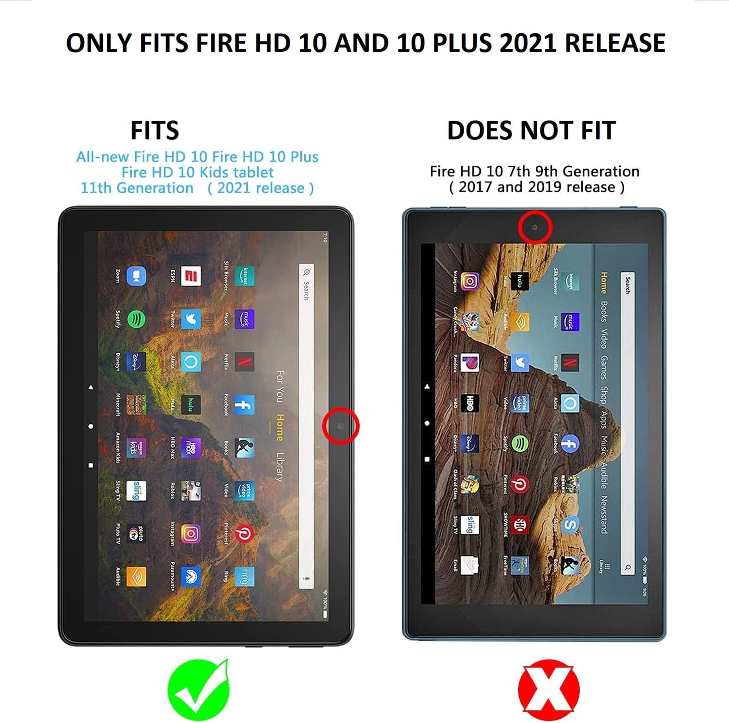 KKTECH Tempered Glass Screen Protector for New Kindle Fire HD 10 & 10 Plus tablet 10.1" (11th generation, 2021 release), 9H Hardness Round Edge Tempered Glass [2 PACK]