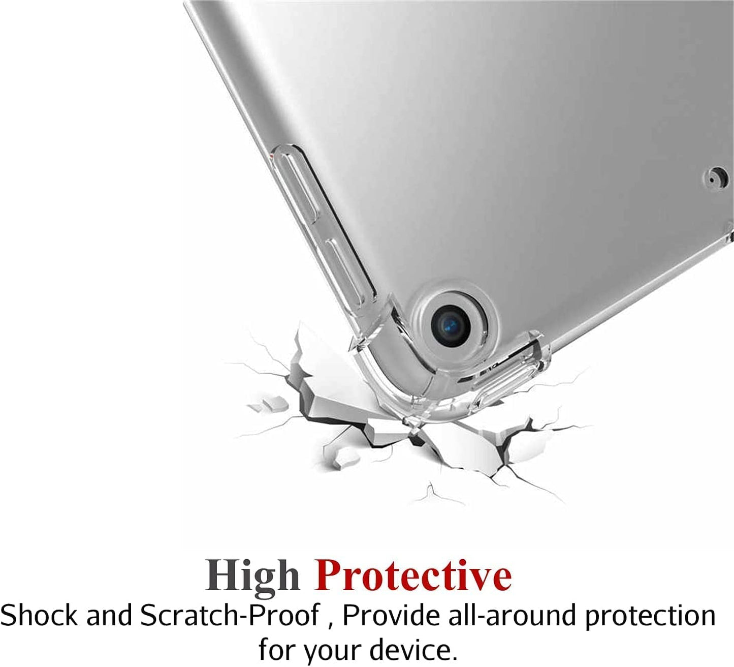 Apple iPad 9.7" 2017/2018/Air 1/Air 2 9.7'' Case, Transparent Slim Silicone Soft TPU Table Case Shock Absorption