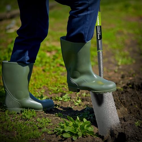 KKTECH Digging Spade - Heavy-Duty, Rust-Resistant, One-Piece Carbon-Fibre Garden Spade with Durable Plastic Handle, Lightweight Spades for Gardening - Ideal Garden Spades for Gardening Tasks - Black