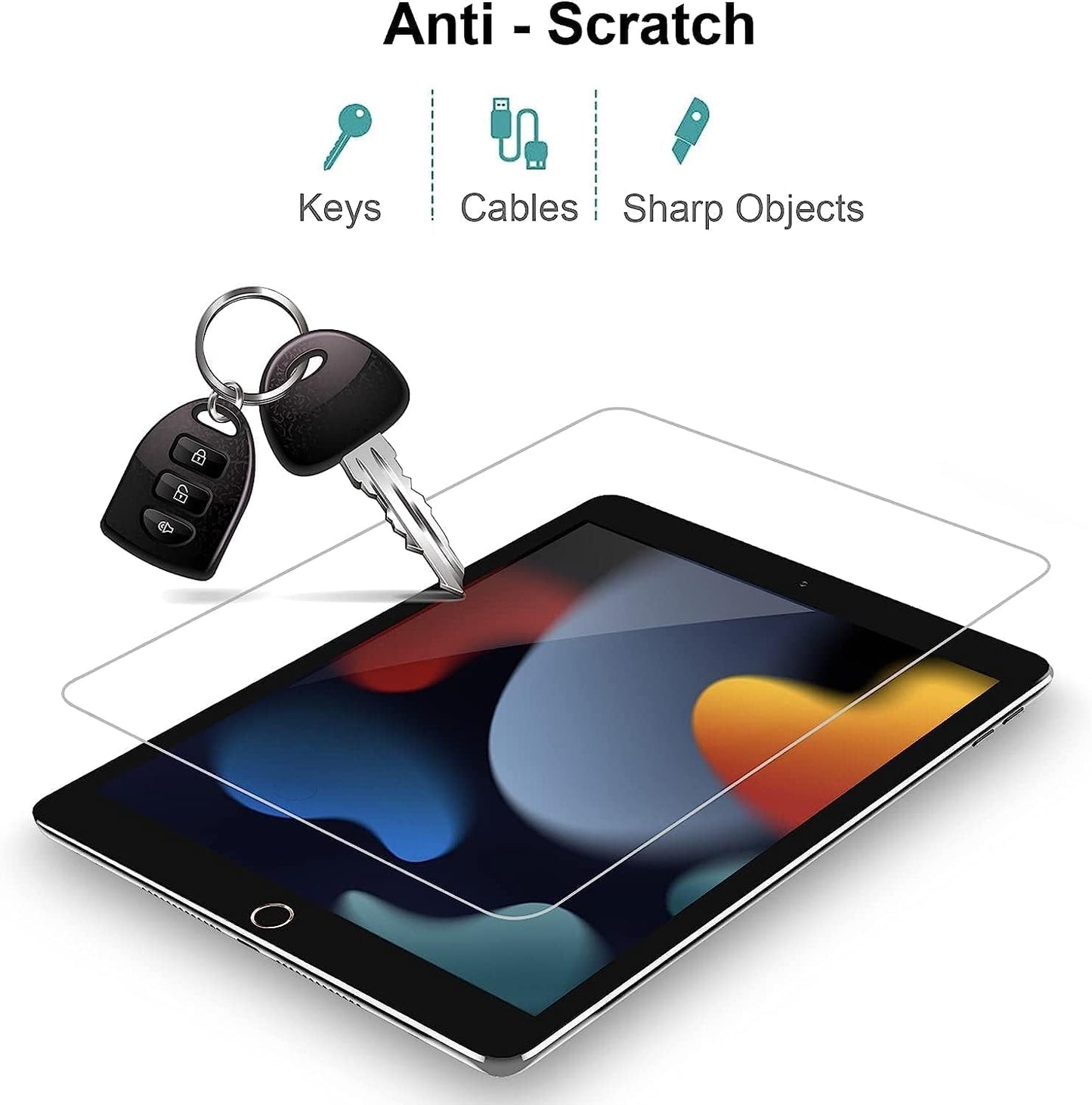 KKTECH Pack of 2 Tempered Glass Screen Protector for iPad Air 3 (10.5 Inch 2019) and iPad Pro 10.5 (2017)