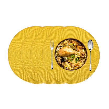 KKTECH Christmas Placemats - Set of 4 Round Place Mats for Table, Washable & Waterproof Table Mats, Heat Resistant for Home, Party, Wedding Décor, 38cm