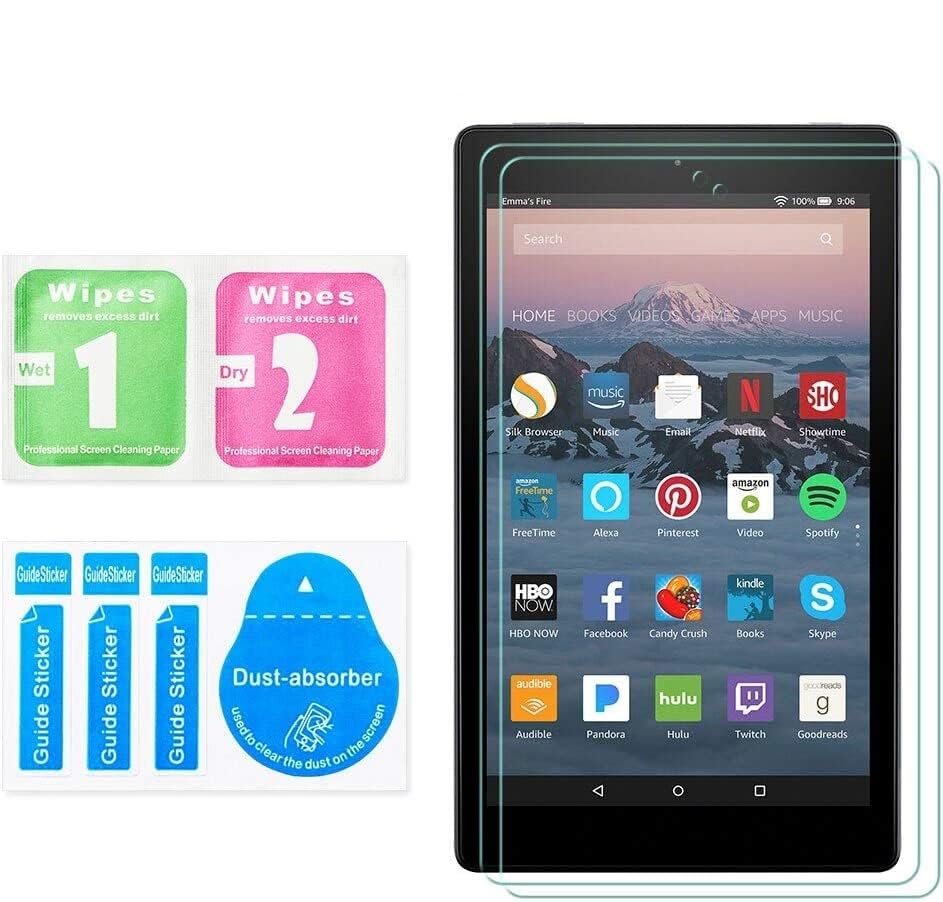KKTECH Screen Protector for Amazon Fire HD 8 2020/HD 8 plus 2020 8.0-Inch, Clear Tempered Glass Flim Bubble-Free Anti-Scratch Screen Protectors for Fire HD 8 plus 2020 [2 Pack]