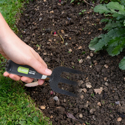 KKTECH Carbon Steel Heavy Duty Hand Fork & Trowel Set – Durable Garden Tools with Ergonomic Handles & Leather Straps