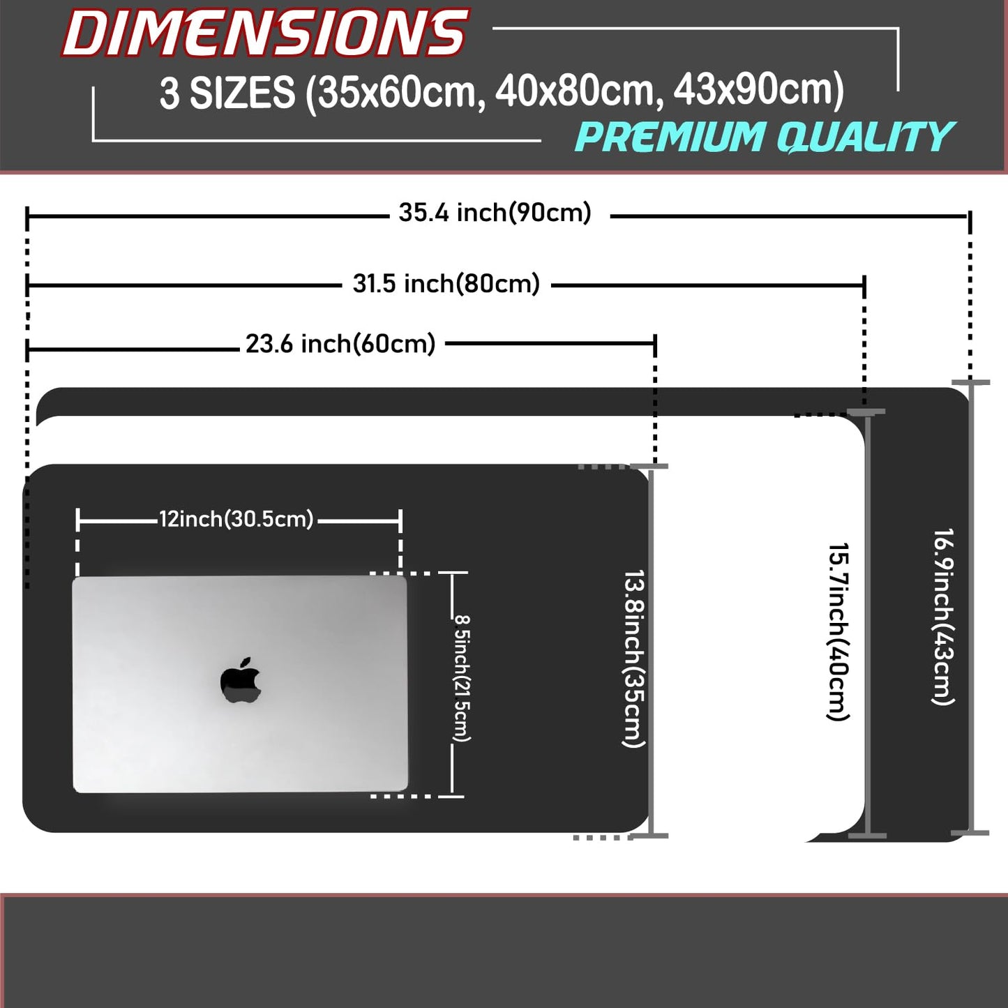 KKTECH Premium Leather Desk Mat, Water Proof, Easy Cleaning, Anti-Slip Desk Pad for Laptop, Keyboard Mat and Mouse Mats for Desk, Writing Easily