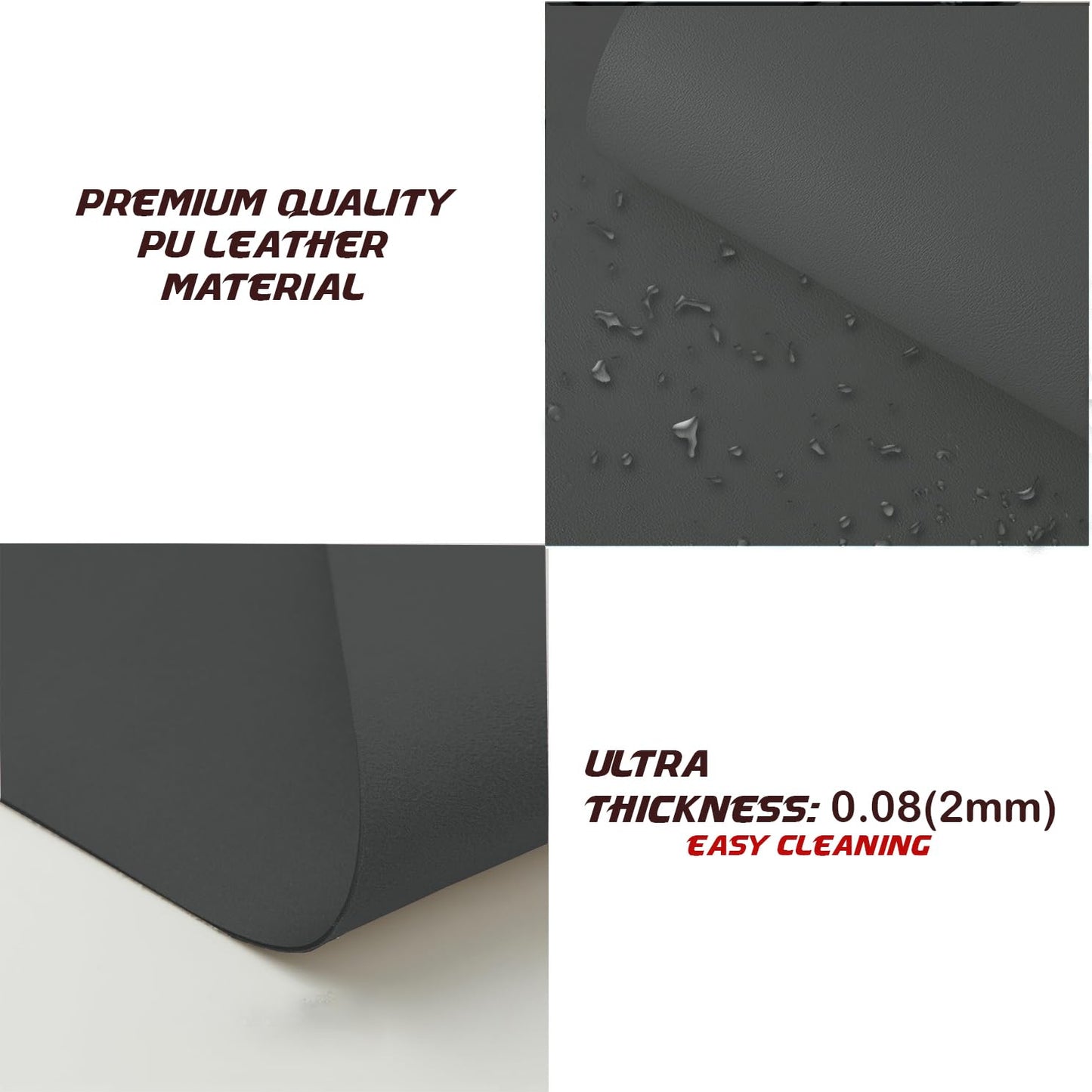 KKTECH Premium Leather Desk Mat, Water Proof, Easy Cleaning, Anti-Slip Desk Pad for Laptop, Keyboard Mat and Mouse Mats for Desk, Writing Easily