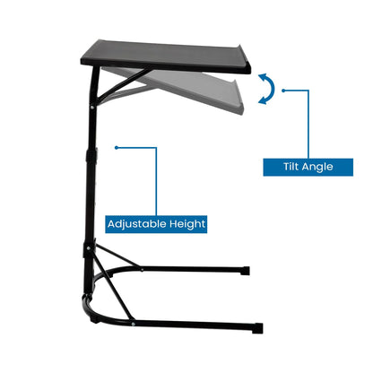 KKTECH Adjustable Table - Space-Saving Computer Table with Metal Legs, Foldable Design - Versatile Folding Tables Small for Home Office and Study, Perfect for Compact Spaces