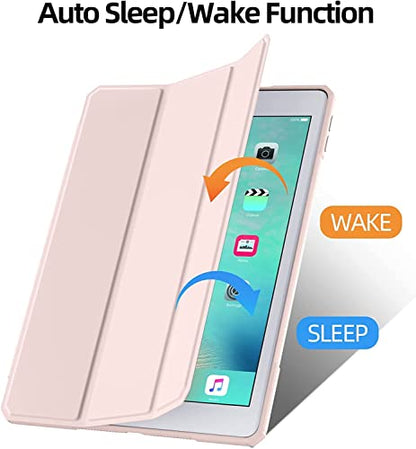 Case for iPad 9th 8th 7th Generation (2021/2020/2019) 10.2 Inch Case, Slim Lightweight Translucent Back Protective Smart Stand Case Cover, with Pencil Holder & Auto Wake/Sleep