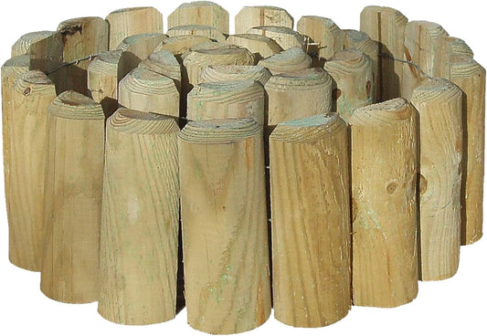 KKTECH Lawn Edging - Flexible Garden Fence Roll Log for Garden Edging and Garden Edging Border, Durable Outdoor Landscape Border, Easy Installation for Landscaping Projects 1.8m x 15cm