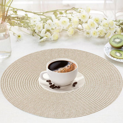 KKTECH Christmas Placemats - Set of 4 Round Place Mats for Table, Washable & Waterproof Table Mats, Heat Resistant for Home, Party, Wedding Décor, 38cm