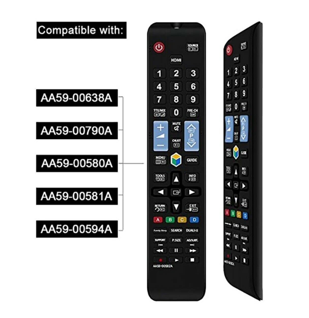 Samsung AA59-00582A Remote Control Replacement for Samsung AA59-00638A AA59-00581A AA59-00790A AA59-00594A UN46ES6100F UN32EH5300 UN55F7050AF UN40ES6100FXZA UN32EH4500