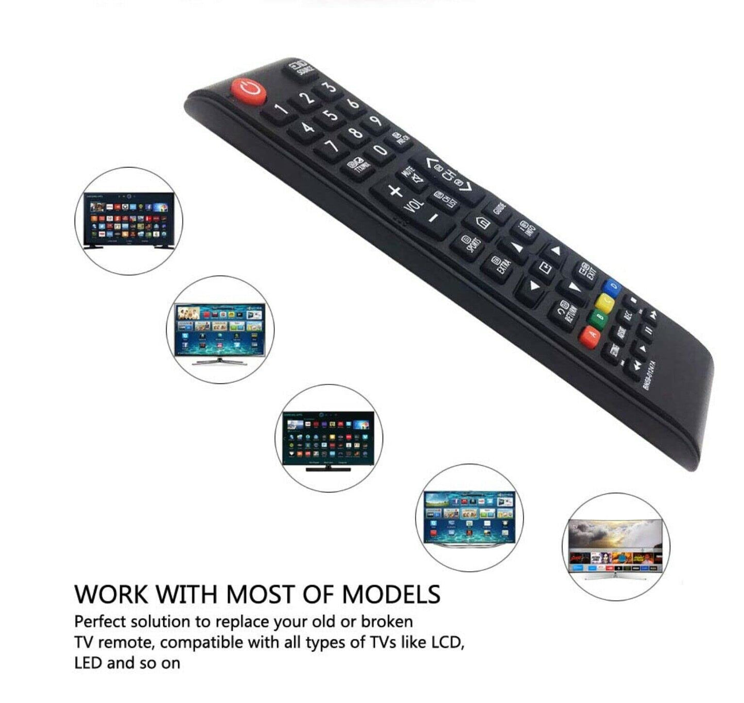 Universal Remote Control BN59-01175N Compatible with all Samsung Smart TV 3D LCD LED