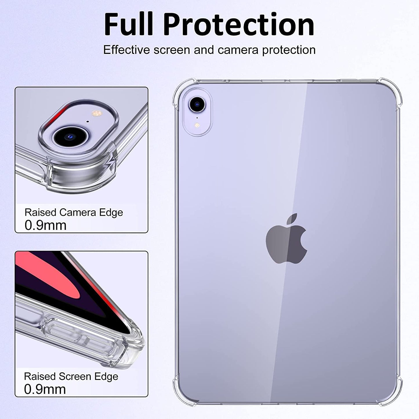 Case Compatible with iPad Mini 6 (8.3 Inch, 2021 Model) with Soft TPU Silicone Cover, Slim Clear Lightweight Backshell, Shockproof Edge Bumper