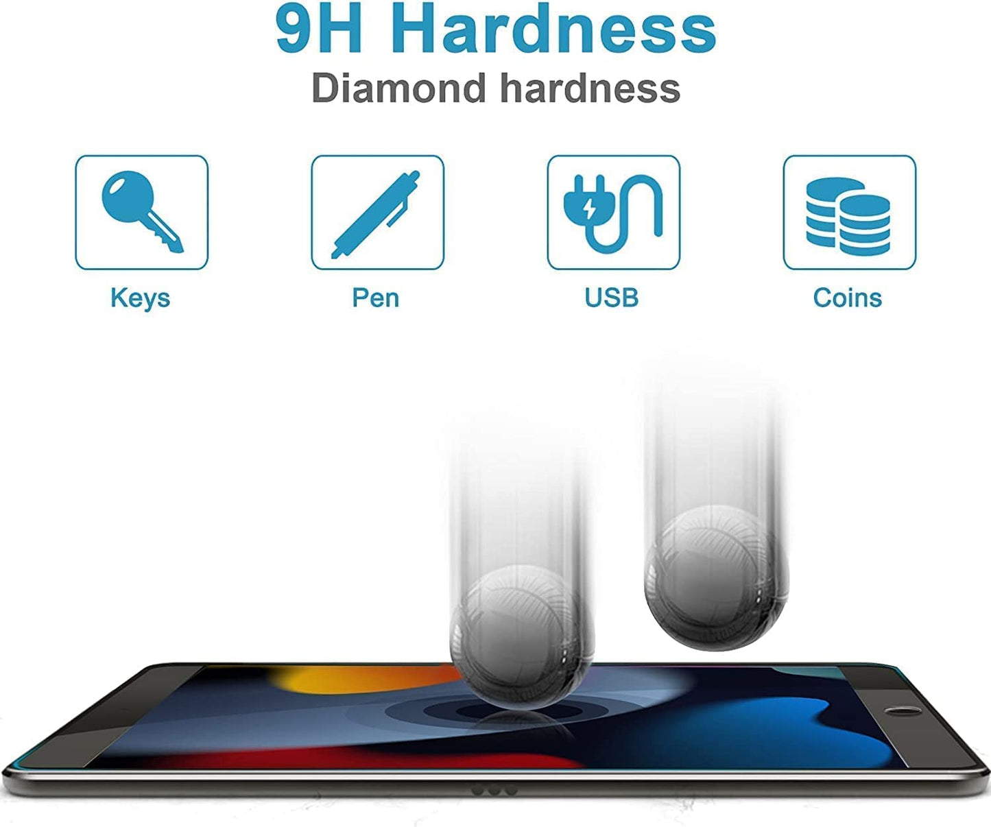 [2 PACK] Screen Protector for iPad 10.2 9th/8th/7th Generation (2021, 2020, 2019) Tempered Glass
