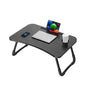 KKTECH Bed Table Tray for Eating on Lap Folding Laptop Stand for Bed Lap Standing Desk Sofa Breakfast Table Bed Tray Laptop Lap Desk with Cup Holder Notebook Stand Steel Legs 60x40x28cm