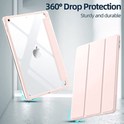 Case for iPad 9th 8th 7th Generation (2021/2020/2019) 10.2 Inch Case, Slim Lightweight Translucent Back Protective Smart Stand Case Cover, with Pencil Holder & Auto Wake/Sleep