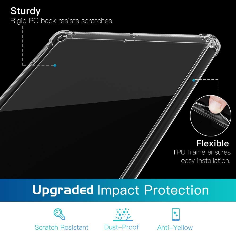 Case for iPad 9th Generation Case 2021/iPad 8th Generation 2020/7th Generation 2019, Matte Case for iPad 10.2 [Compatible with Smart Keyboard & Smart Cover] [Slim Back Cover Case], Translucent
