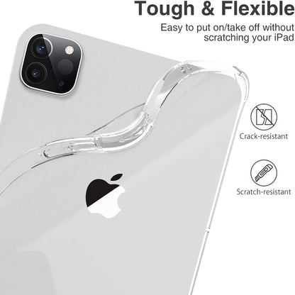 Transparent Case for iPad Pro 12.9 inch Case 2021 (5th Gen) Clear Shock Absorbing Flexible TPU Protective Cover Compatible with Pencil for iPad Pro 12.9 2021/2020