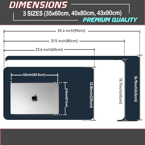 KKTECH Premium Leather Desk Mat, Water Proof, Easy Cleaning, Anti-Slip Desk Pad for Laptop, Keyboard Mat and Mouse Mats for Desk, Writing Easily