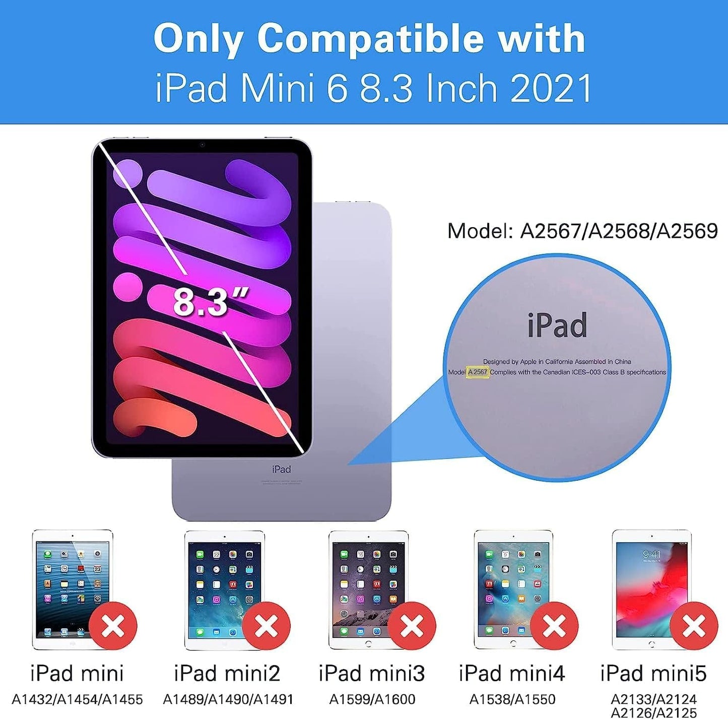 KKTECH Pack of 2 Tempered Glass Screen Protector for iPad Mini 6 8.3" Inch 2021,iPad Mini 6th Generation iPad Mini 2021 [Ultra Clear] [Anti Scratch] [9H Hardness]