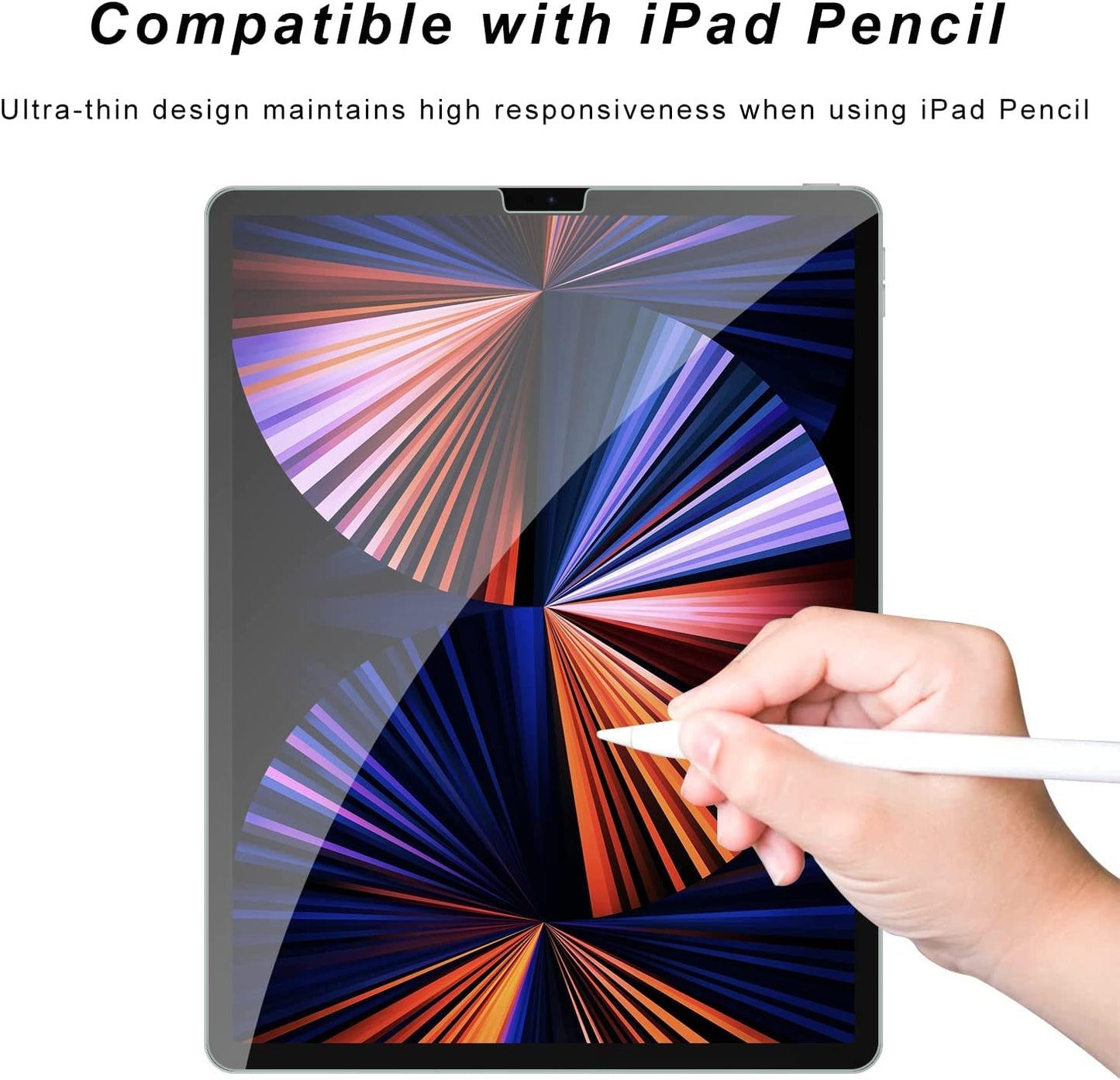 2 Pack Screen Protector for iPad Pro 12.9 2015/2017, Tempered Glass Film Compatible with Apple iPad 12.9 inch (1st / 2nd Generation)