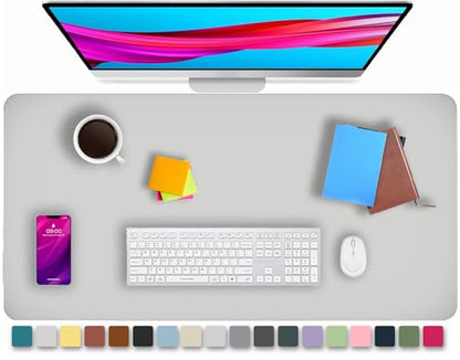 KKTECH Premium Leather Desk Mat, Water Proof, Easy Cleaning, Anti-Slip Desk Pad for Laptop, Keyboard Mat and Mouse Mats for Desk, Writing Easily